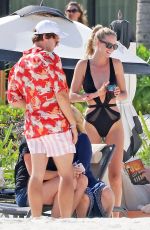 ABBY CHAMPION and Patrick Schwarzenegger at a Beach in Mexico 12/04/2017
