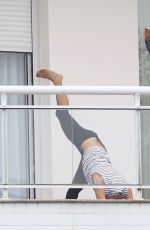 ALESSANDRA AMBROSIO Doing Yoga on Her Balcony in Florianopolis 12/18/2017