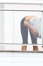 ALESSANDRA AMBROSIO Doing Yoga on Her Balcony in Florianopolis 12/18/2017