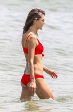 ALESSANDRA AMBROSIO in Red Bikini on the Beach in Florianopolis 12/17/2017