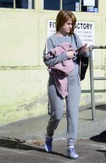 ALICE EVE Shows New Strawberry Blonde Haircut in Los Angeles 12/22/2017