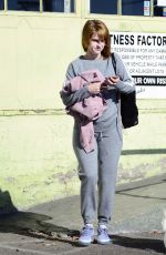 ALICE EVE Shows New Strawberry Blonde Haircut in Los Angeles 12/22/2017