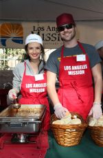 ALICE GRECZYN at LA Mission Serves Christmas to the Homeless in Los Angeles 12/22/2017