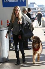 AMANDA SEYFRIED and Her Dog at LAX Airport in Los Angeles 11/27/2017