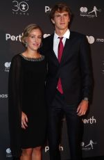 ANGELIQUE KERBER and Alexander Zverev at Hopman Cup New Years Eve Players Ball in Perth 12/31/2017
