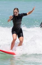 ANGELIQUE KERBER Surfing at Trigg Beach in Perth 12/30/2017
