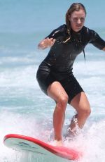 ANGELIQUE KERBER Surfing at Trigg Beach in Perth 12/30/2017