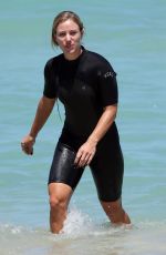 ANGELIQUE KERBER Surfing at Trigg Beach in Perth 12/30/2017