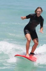 ANGELIQUE KERBER Surfing at Trigg Beach in Perth 12/30/2017