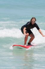 ANGELIQUE KERBER Surfing at Trigg Beach in Perth 12/30/2017