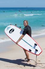 ANGELIQUE KERBER Surfing at Trigg Beach in Perth 12/30/2017