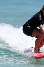 ANGELIQUE KERBER Surfing at Trigg Beach in Perth 12/30/2017
