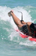 ANGELIQUE KERBER Surfing at Trigg Beach in Perth 12/30/2017