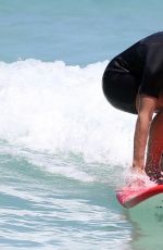 ANGELIQUE KERBER Surfing at Trigg Beach in Perth 12/30/2017