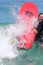 ANGELIQUE KERBER Surfing at Trigg Beach in Perth 12/30/2017