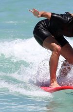 ANGELIQUE KERBER Surfing at Trigg Beach in Perth 12/30/2017