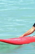 ANGELIQUE KERBER Surfing at Trigg Beach in Perth 12/30/2017