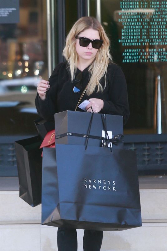 ASHLEY BENSON Shopping at Barneys New York in Beverly Hills 12/24/2017