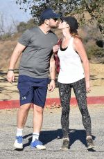 ASHLEY GREENE and Paul Khoury Out Hikking in Hollywood Hills 12/01/2017