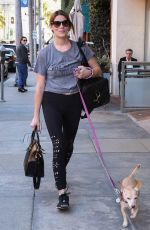 ASHLEY GREENE Out with Her Dog in Beverly HIlls 12/14/2017