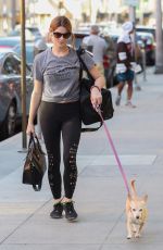 ASHLEY GREENE Out with Her Dog in Beverly HIlls 12/14/2017