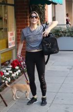 ASHLEY GREENE Out with Her Dog in Beverly HIlls 12/14/2017