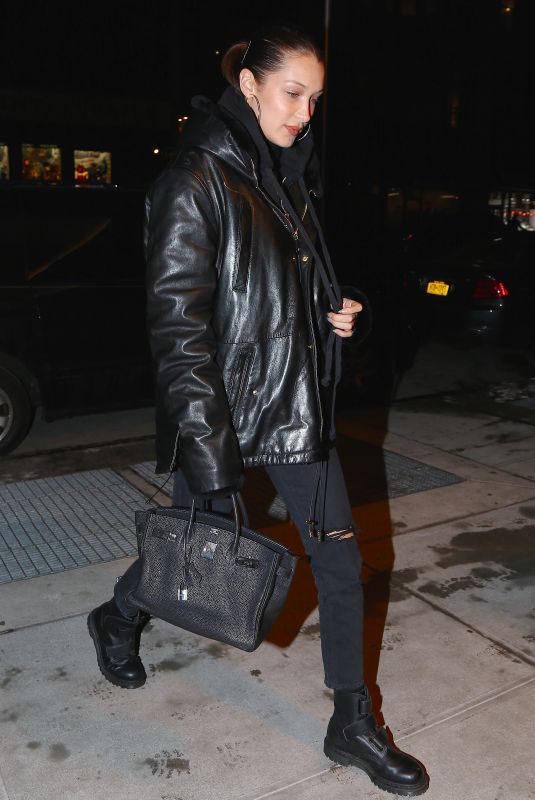 BELLA HADID Arrives at Her Apartment in New York 12/14/2017