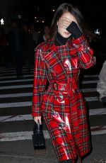 BELLA HADID Out and About in New York 11/29/2017
