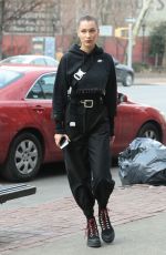 BELLA HADID Out and About in New York 12/17/2017