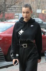 BELLA HADID Out and About in New York 12/17/2017