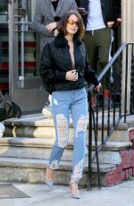 BELLA HADID Out in New York 12/11/2017