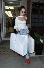 BELLA HADID Out Shopping in London 12/08/2017