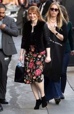 BRYCE DALLAS HOWARD Arrives at Jimmy Kimmel Live in Los Angeles 12/04/2017