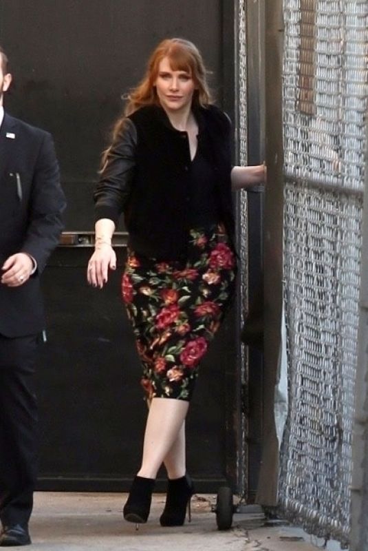 BRYCE DALLAS HOWARD Arrives at Jimmy Kimmel Live in Los Angeles 12/04/2017