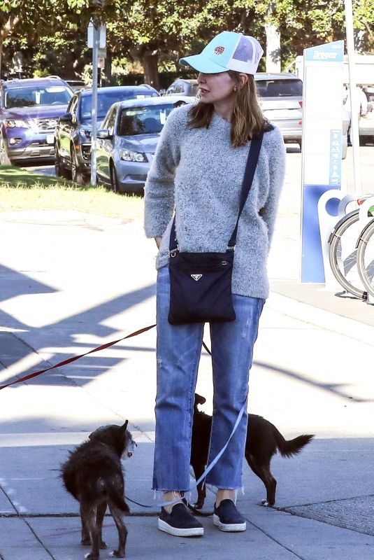CALISTA FLOCKHART Out woth Her Dogs in Brentwood 12/16/2017