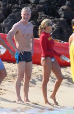 CAMILLE GRAMMER at a Beach in Hawaii 12/27/2017