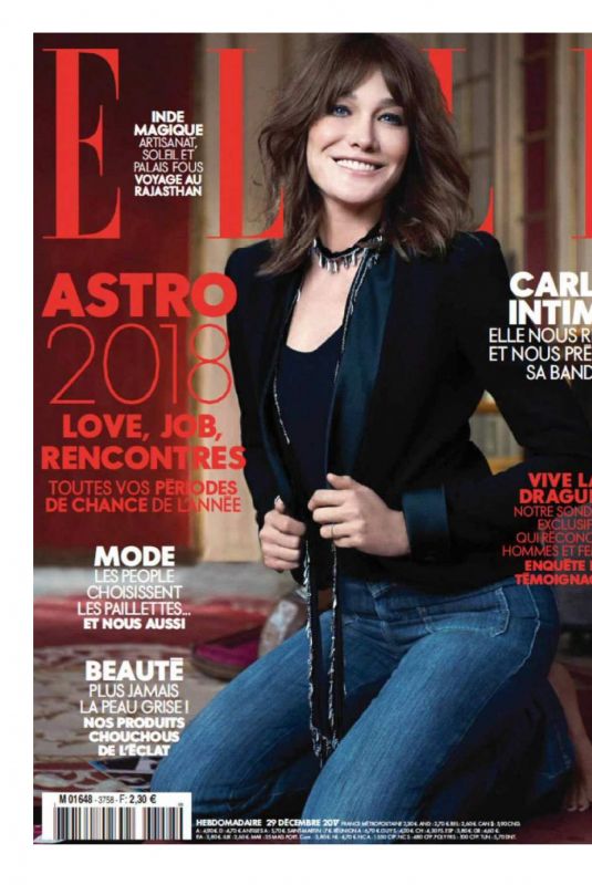 CARLA BRUNI in Elle Magazine, France December 2017 Issue