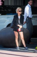 CAROLINE DAUAR in Denim SHorts Out in Miami 12/04/2017
