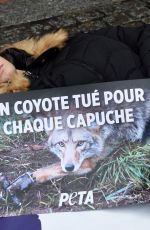 CASSANDRA FORET Protest Against Canada Goose Company in Paris 12/22/2017
