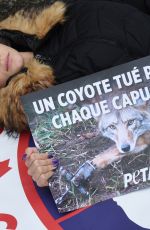 CASSANDRA FORET Protest Against Canada Goose Company in Paris 12/22/2017