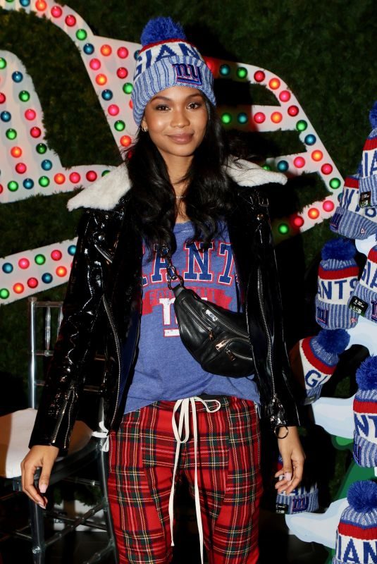 CHANEL IMAN and Sterling Shepard at Macy’s Herald Square 12/12/2017