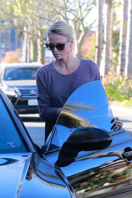CHARLIZE THERON Leaves a Spa in Studio City 12/27/2017
