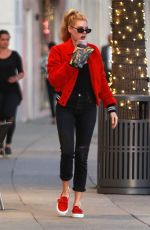 CHARLOTTE MCKINNET at a Nail Salon in Beverly Hills 11/30/2017