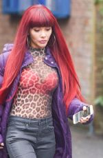 CHELSEE HEALEY on the Set of Hollyoaks in Liverpool 12/15/2017