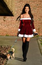 CHLOE KHAN Out with Her Dog in Liverpool 12/18/2017