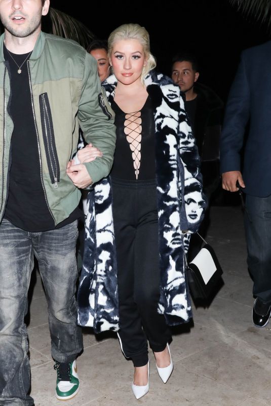 CHRISTINA AGUILERA at DJ Khaled Birthday Party in Beverly Hills 12/02/2017