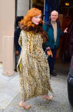 CHRISTINA HENDRICKS Arrives at Live with Kelly and Ryan in New York 12/13/2017