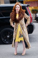 CHRISTINA HENDRICKS Arrives at Live with Kelly and Ryan in New York 12/13/2017