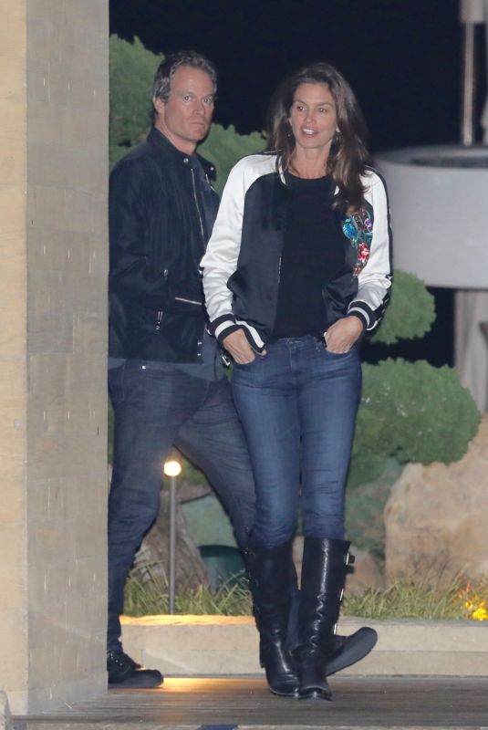CINDY CRAWFORD and Rande Gerber Out for Dinner at Nobu in Malibu 12/26/2017