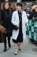 CLAIRE FOY Arrives at AOL Build Studio in New York 12/04/2017